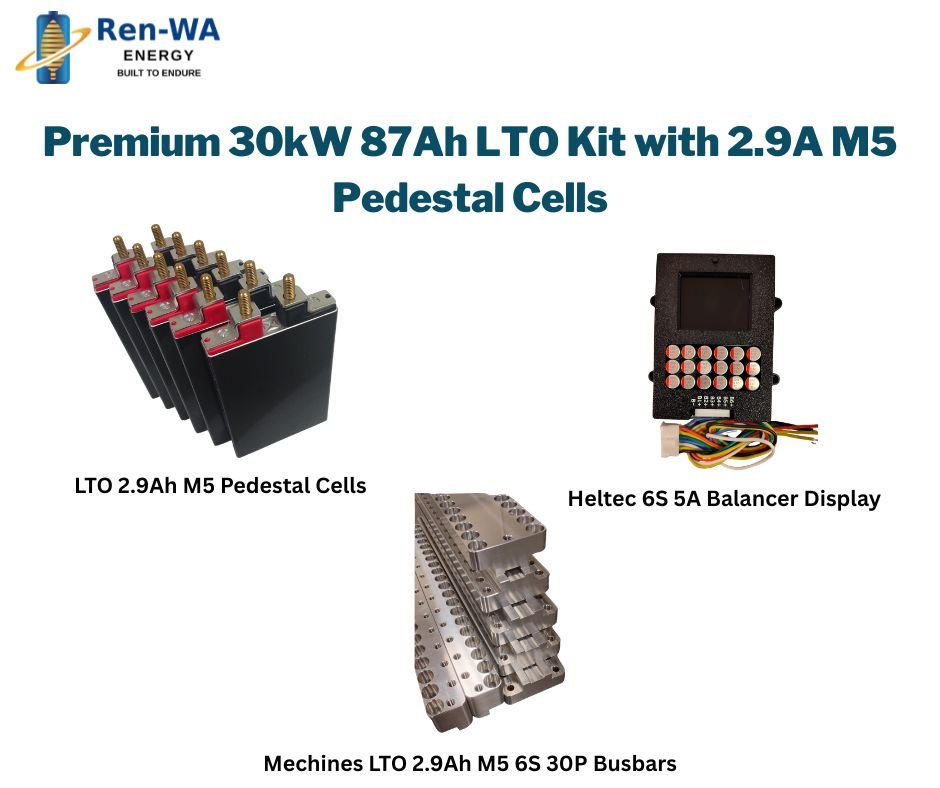 Premium 30kW 87Ah LTO Kit with 2.9A M5 Pedestal Cells