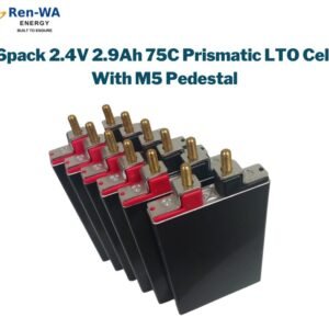 6pack 2.4V 2.9Ah 75C Prismatic LTO Cell With M5 Pedestal